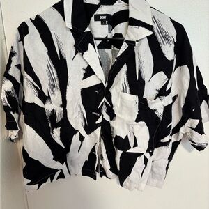 DKNY Monochrome Patterned Top